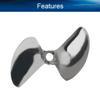 Heyiarbeit 2 Blades CCW Propeller for Ship Model RC Boat Propeller Model Silver Aluminium Alloy Paddle 43mm Diameter 1.4 Pitch 4.76mm Hole Dia view 3