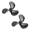 Heyiarbeit 2Pairs 3 Blades Propellers for Ship Model, Rc Boat Propeller Black Plastic Positive Paddle and Propeller Reversing 48mm Diameter 4mm Hole Dia view 1