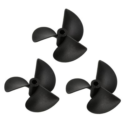 Heyiarbeit 3Pairs 3 Blades Propellers for Ship Model Rc Boat Propeller Model Black Plastic Positive Paddle and Propeller Reversing 55mm Diameter 80mm Pitch 4.8mm Hole Dia