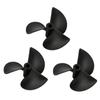 Heyiarbeit 3Pairs 3 Blades Propellers for Ship Model Rc Boat Propeller Model Black Plastic Positive Paddle and Propeller Reversing 55mm Diameter 80mm Pitch 4.8mm Hole Dia view 1