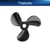 Heyiarbeit RC Boat Propeller 3 Blades Propellers Hole 3mm Diameter 28mm Plastic CW CCW for RC Boat Model Boat Black 3PCS view 3