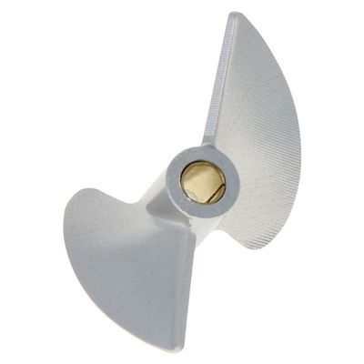 Heyiarbeit RC Boat Propeller 2 Blades Propeller Hole 4mm Diameter 38mm Pitch 1.4mm Aluminium Alloy CCW for RC Boat Model Boat Silver