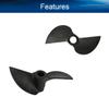 Heyiarbeit 2Pairs 2 Blades Propellers for Ship Model RC Boat Propeller Model Black Plastic CW CCW Paddle 42mm Diameter 40mm Pitch 4.8mm Hole Dia view 3