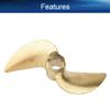 Heyiarbeit 2 Blades Propeller for Ship Model Rc Boat Propeller Model Golden Brass Positive Paddle 42mm Diameter 1.4 Pitch 4.76mm Hole Dia view 3