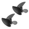 Heyiarbeit 2Pcs 3 Blades Propellers for Ship Model Rc Boat Propeller Model Black Plastic Positive Paddle 55mm Diameter 40mm Pitch 4.8mm Hole Dia view 1