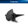 Heyiarbeit 2Pcs 3 Blades Propellers for Ship Model Rc Boat Propeller Model Black Plastic Positive Paddle 55mm Diameter 40mm Pitch 4.8mm Hole Dia view 3