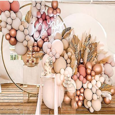 Worldoor 161pcs DIY Balloons Garland with Various Sizes Double-Stuffed Coffee Brown Blush Nude Dusty Pink Balloons Cream Peach Apricot Balloons Jungle Safari Theme Baby Shower Thanksgiving Party Decor