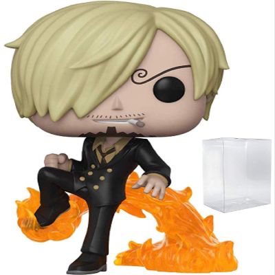 POP One Piece - Vinsmoke Sanji (Fishman) Funko Pop! Vinyl Figure (Bundled with Compatible Pop Box Protector Case) Multicolor 3.75 inches