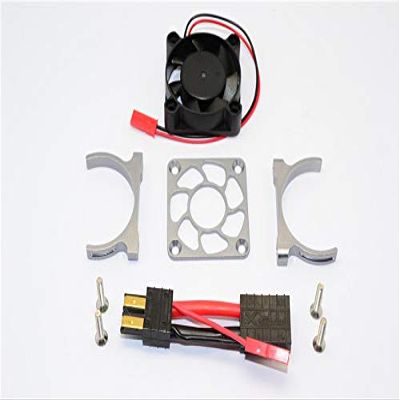 GPM for TRAXXAS Slash 4X4 Low-CG 68086-21 Aluminium Motor HEATSINK with Cooling Fan - 1 Set (for Slash 4X4 LCG Version) (Gray)