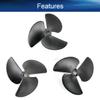 Heyiarbeit 3Pcs 3 Blades Propellers for Ship Model RC Boat Propeller Model Black Plastic CCW Paddle 57mm Diameter 40mm Pitch 4.8mm Hole Dia view 3