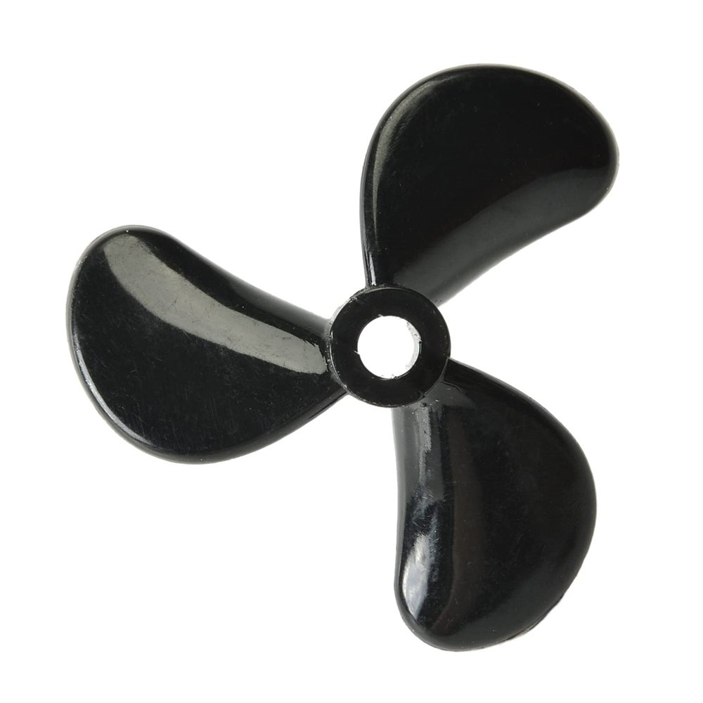 Heyiarbeit 1Pair 3 Blades Propeller for Ship Model Rc Boat Propeller, Black Plastic Forward Propeller and Reverse Propeller, 44mm Diameter 11mm Height 8.4 Pitch 4mm Hole Dia