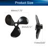 Heyiarbeit 1Pair 3 Blades Propeller for Ship Model Rc Boat Propeller, Black Plastic Forward Propeller and Reverse Propeller, 44mm Diameter 11mm Height 8.4 Pitch 4mm Hole Dia view 2
