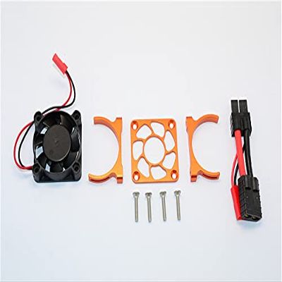 GPM for TRAXXAS Slash 4X4 Low-CG 68086-21 Aluminium Motor HEATSINK with Cooling Fan - 1 Set (for Slash 4X4 LCG Version) (Orange)