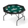 DC DICLASSE Foldable Poker Table, Octagon Card Table w/Cup Holder, Casino Leisure Table Top Texas Hold 'Em Poker Table Folding for Blackjack Board Game, Green Speed Felt view 1