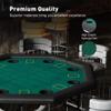 DC DICLASSE Foldable Poker Table, Octagon Card Table w/Cup Holder, Casino Leisure Table Top Texas Hold 'Em Poker Table Folding for Blackjack Board Game, Green Speed Felt view 3