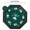 DC DICLASSE Foldable Poker Table, Octagon Card Table w/Cup Holder, Casino Leisure Table Top Texas Hold 'Em Poker Table Folding for Blackjack Board Game, Green Speed Felt view 4
