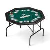 DC DICLASSE Foldable Poker Table, Octagon Card Table w/Stainless Steel Cup Holder,Casino Leisure Table Top Texas Hold 'Em Poker Table for Blackjack Board Game,Green Speed Felt view 1