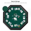 DC DICLASSE Foldable Poker Table, Octagon Card Table w/Stainless Steel Cup Holder,Casino Leisure Table Top Texas Hold 'Em Poker Table for Blackjack Board Game,Green Speed Felt view 4