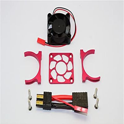 GPM for TRAXXAS Slash 4X4 Low-CG 68086-21 Aluminium Motor HEATSINK with Cooling Fan - 1 Set (for Slash 4X4 LCG Version) (red)