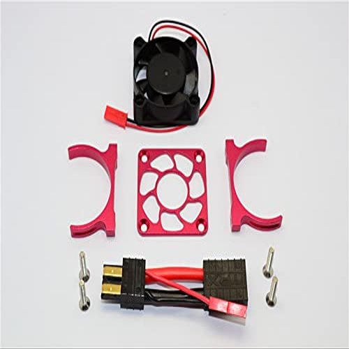 GPM for TRAXXAS Slash 4X4 Low-CG 68086-21 Aluminium Motor HEATSINK with Cooling Fan - 1 Set (for Slash 4X4 LCG Version) (red)