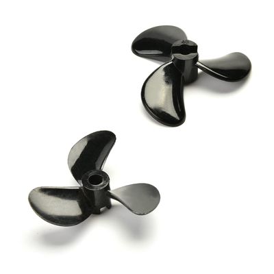 Heyiarbeit 2PCS 3 Blades Propellers for Ship Model RC Boat Propeller Model Black Plastic CW/CCW Paddle 40mm Diameter 10.5mm Height 1.4 Pitch 4mm Hole Dia
