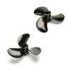Heyiarbeit 2PCS 3 Blades Propellers for Ship Model RC Boat Propeller Model Black Plastic CW/CCW Paddle 40mm Diameter 10.5mm Height 1.4 Pitch 4mm Hole Dia view 1