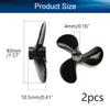 Heyiarbeit 2PCS 3 Blades Propellers for Ship Model RC Boat Propeller Model Black Plastic CW/CCW Paddle 40mm Diameter 10.5mm Height 1.4 Pitch 4mm Hole Dia view 2