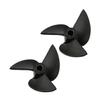Heyiarbeit 2Pairs 3 Blades Propellers for Ship Model Rc Boat Propeller Model Black Plastic Positive Paddle and Propeller Reversing 36mm Diameter 1.4 Pitch 4mm Hole Dia view 1