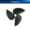 Heyiarbeit 2Pairs 3 Blades Propellers for Ship Model Rc Boat Propeller Model Black Plastic Positive Paddle and Propeller Reversing 36mm Diameter 1.4 Pitch 4mm Hole Dia view 3