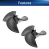 Heyiarbeit 3Pcs 3 Blades Propellers for Ship Model Rc Boat Propeller Model Black Plastic Positive Paddle 52mm Diameter 80mm Pitch 4.8mm Hole Dia view 3