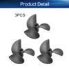 Heyiarbeit 3Pcs 3 Blades Propellers for Ship Model Rc Boat Propeller Model Black Plastic Positive Paddle 52mm Diameter 80mm Pitch 4.8mm Hole Dia view 4