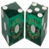 Cyber-Deals Craps & Texas Hold'em Poker Essentials Set: 2-Sided 6ft x 3ft Felt Layout, Las Vegas Casino Table-Played Dice & Cards, Plus Storage Pouch (Four Queens (Green Polished)) view 3
