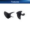 Heyiarbeit 3Pcs 3 Blades Propellers for Ship Model Rc Boat Propeller Model Black Plastic Positive Paddle 52mm Diameter 40mm Pitch 4.8 Hole Dia view 3