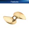Heyiarbeit RC Boat Propeller 2 Blades Propeller Hole 3.18mm Diameter 32mm Brass CW for RC Boat Model Boat Gold view 3