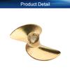 Heyiarbeit RC Boat Propeller 2 Blades Propeller Hole 3.18mm Diameter 32mm Brass CW for RC Boat Model Boat Gold view 4