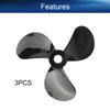 Heyiarbeit 3Pairs 3 Blades Propellers for Ship Model Rc Boat Propeller Model Black Plastic Positive Paddle and Propeller Reversing 32mm Diameter 1.4Pitch 3mm Hole Dia view 3