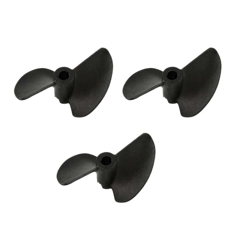 Heyiarbeit 3Pairs 2 Blades Propellers for Ship Model Refitting DIY Technology Model Black Plastic Positive Paddle and Propeller Reversing 32mm Diameter 40mm Pitch 3.17mm Hole Dia
