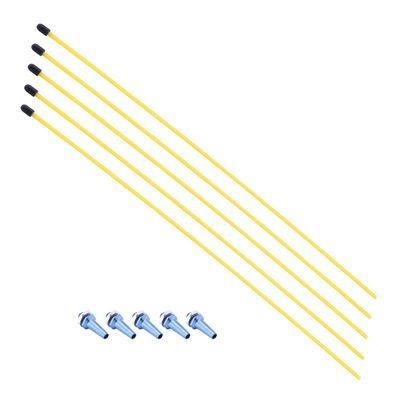 Heyiarbeit RC Antenna Tube Yellow with Blue Mount and Cap for RC Boat 5pcs