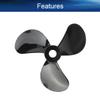 Heyiarbeit 3 Blades Propeller for Ship Model Rc Boat Propeller Model Black Plastic Positive Paddle and Propeller Reversing 32mm Diameter 1.4Pitch 3mm Hole Dia view 3