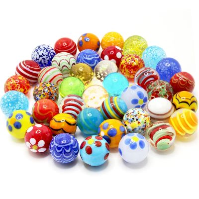 30 PCS Glass Marbles for Kids, 25 Colorful Assorted Marble and 5 Glow in The Dark Marbles Run Games and Accessories for Boys and Girls, Beautiful Marble Bulk for Home Decoration