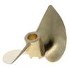 Heyiarbeit 2 Blades Propeller for Ship Model Rc Boat Propeller Model Golden Brass Positive Paddle 44mm Diameter 1.4 Pitch 4.76mm Hole Dia view 1