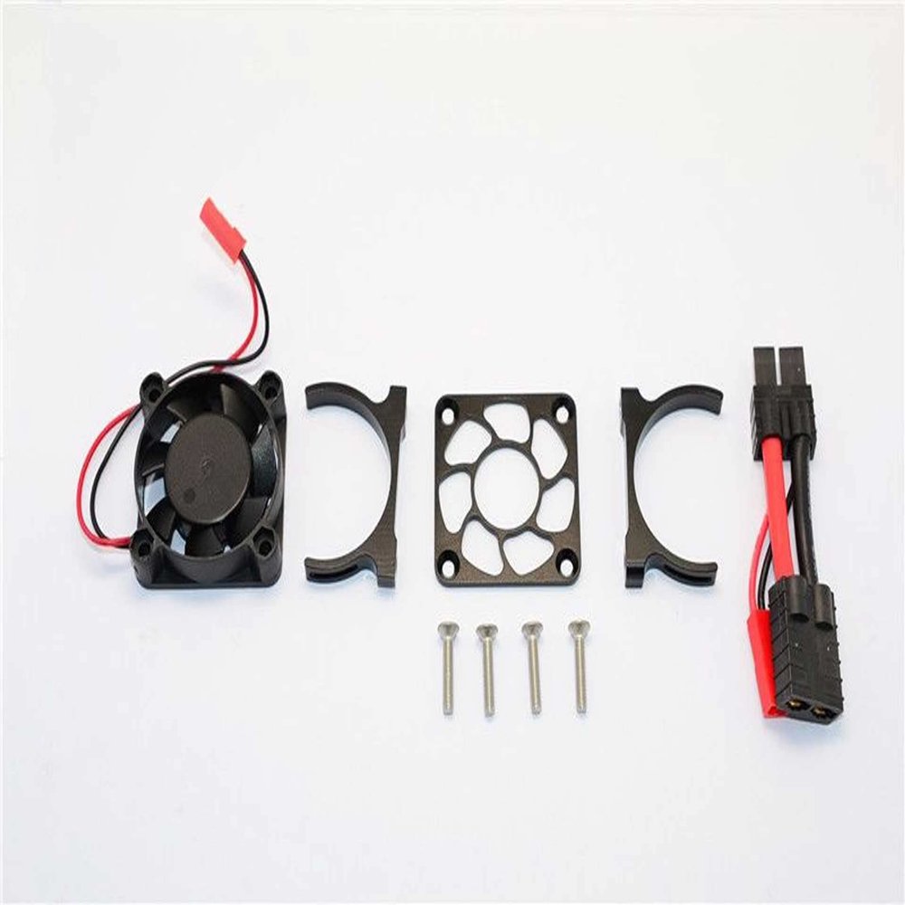 GPM for TRAXXAS Slash 4X4 Low-CG 68086-21 Aluminium Motor HEATSINK with Cooling Fan - 1 Set (for Slash 4X4 LCG Version) (Black)