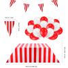 22 Pieces Carnival Theme Party Decorations Set Include Carnival Table Covers Tablecloth Red and White Striped Circus Pennant Banner Bunting Latex Balloons for Wedding Carnival Party Supplies view 2
