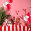 22 Pieces Carnival Theme Party Decorations Set Include Carnival Table Covers Tablecloth Red and White Striped Circus Pennant Banner Bunting Latex Balloons for Wedding Carnival Party Supplies view 4
