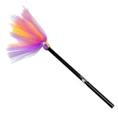 1pc Halloween Witch Broom Prop for Decor Lightweight Portable Halloween Decoration to Festival Atmosphere