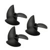 Heyiarbeit 3PCS 3 Blades Propellers for Ship Model RC Boat Propeller Model Black Plastic CCW Paddle 47mm Diameter 1.4 Pitch 4.76mm Hole Dia view 1