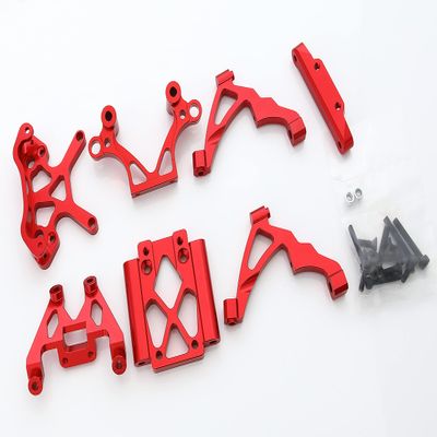 GTBRacing CNC Aluminum Front Bulk Head Set for 1/5 RC Car HPI KM Rovan Baja 5B 5T SS 5SC Upgrade Parts (Red)