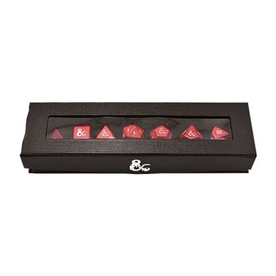 Heavy Metal Red and White RPG Dice Set for Dungeons & Dragons