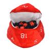 Red and White D20 Plush Dice Bag for Dungeons & Dragons - Great for Carrying Game Dice, Coins, or Other Small Accessories in a Soft Plush Material, Great Gift for Gamers view 1