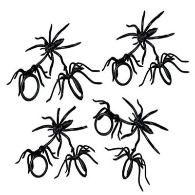 144 Spider Rings Halloween Party Favors Cupcake Topper Skull Bat Costume Mask Accessory Halloween Decorations